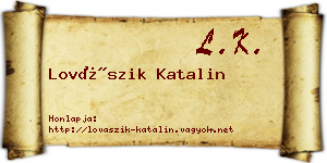 Lovászik Katalin névjegykártya